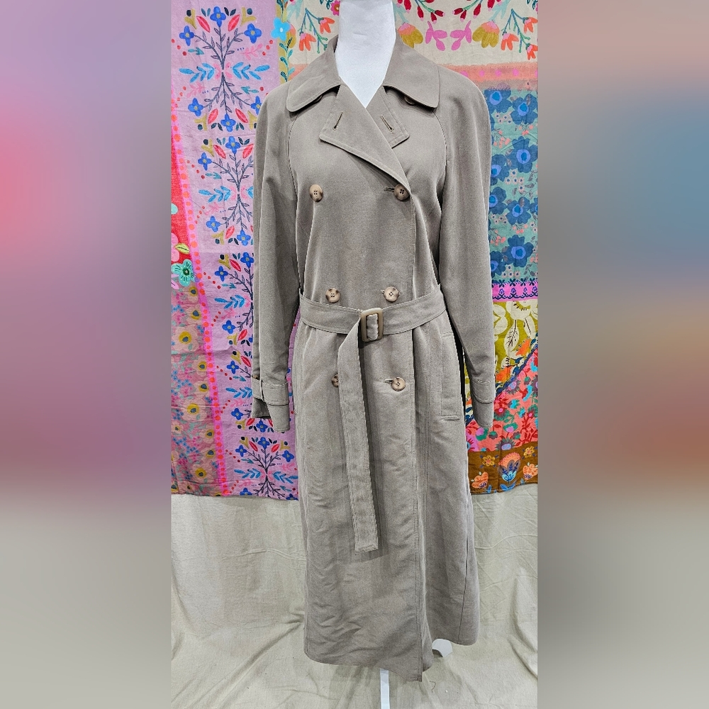 Women's Nordstrom Gallery Belted Brown/Gray Trench Coat Size 4